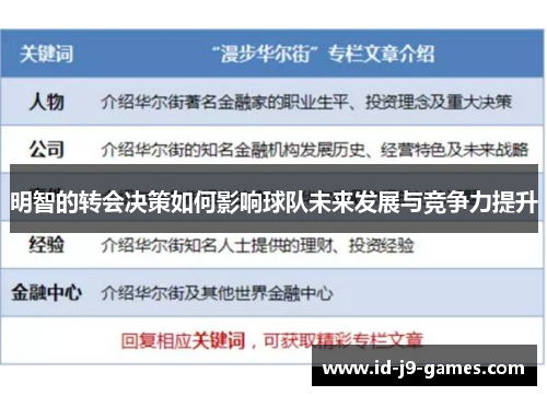 明智的转会决策如何影响球队未来发展与竞争力提升